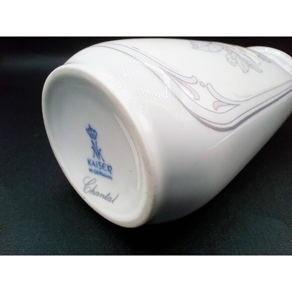 Kaiser Chantal Bud Vase Porcelain Flowers West Germany Vintage K Nossek 6" AK - Picture 16 of 16